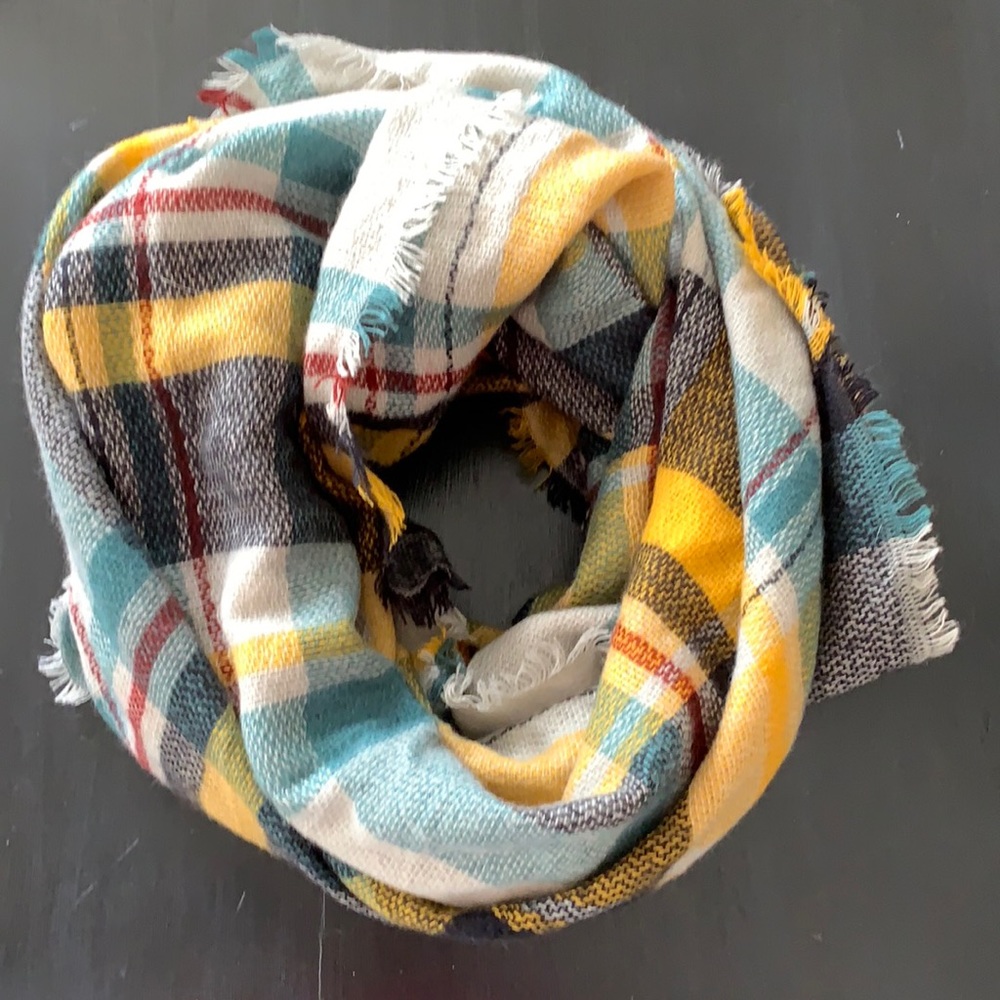 Plaid blanket scarf